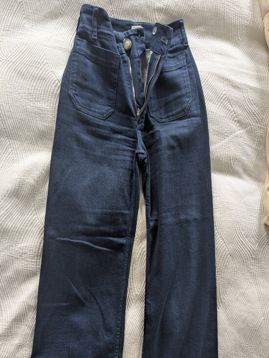 Maeve Denim - Maeve Wide‑Leg Jeans – Dark Wash – Size 25